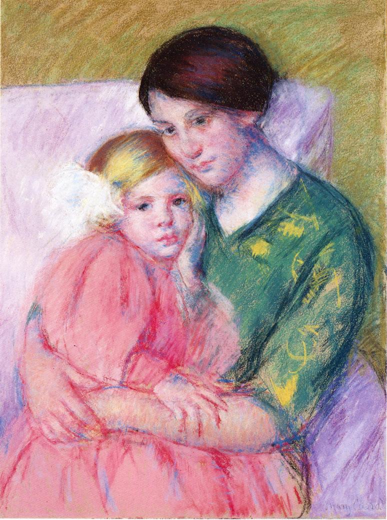 Mother and Child Reading - Mary Cassatt Painting on Canvas